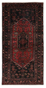 105X208 Hamadan Rug Oriental Black/Dark Red (Wool, Persia/Iran)