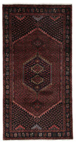 100X193 Hamadan Rug Oriental Black/Dark Red (Wool, Persia/Iran)