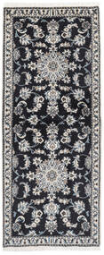 80X197 Nain Rug Rug Authentic
 Oriental Handknotted Runner
 Black/Dark Grey (Wool, Persia/Iran)