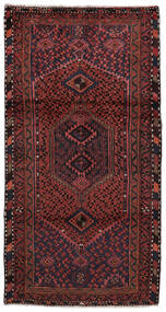  Hamadan Rug 104X199 Persian Wool Black/Dark Red Small 