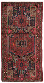  Hamadan Rug 104X195 Authentic
 Oriental Handknotted Dark Brown/Black (Wool, Persia/Iran)