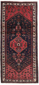 Hamadan Rug 93X200 Authentic
 Oriental Handknotted Black/Dark Red (Wool, Persia/Iran)