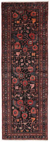  Hamadan Rug 105X321 Authentic
 Oriental Handknotted Hallway Runner
 Black/Dark Brown (Wool, Persia/Iran)
