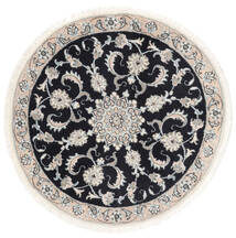  Nain Rug Ø 97 Authentic
 Oriental Handknotted Round White/Creme/Black (Wool, Persia/Iran)
