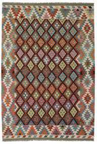  Kilim Afghan Old Style Rug 203X296 Authentic
 Oriental Handwoven Dark Brown/Dark Green (Wool, Afghanistan)