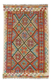  Kilim Afghan Old Style Rug 102X158 Authentic Oriental Handwoven Dark Brown/White/Creme (Wool, Afghanistan)