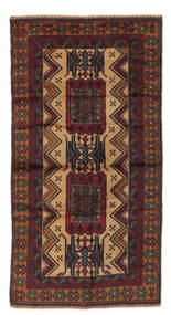  Baluch Rug 97X182 Authentic
 Oriental Handknotted Black/Dark Brown (Wool, Afghanistan)