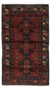  Baluch Rug 98X168 Authentic
 Oriental Handknotted Black/Dark Red (Wool, )