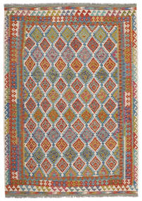  Kilim Afghan Old Style Rug 214X301 Authentic
 Oriental Handwoven Dark Brown/Dark Green (Wool, Afghanistan)