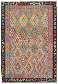 Kilim Afghan Old Style Rug Rug 179X262 Brown/Dark Red (Wool, Afghanistan)
