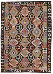  Kilim Afghan Old Style Rug 201X287 Authentic
 Oriental Handwoven Dark Brown/Black (Wool, Afghanistan)