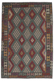  Kilim Afghan Old Style Rug 203X297 Authentic
 Oriental Handwoven Black/Brown (Wool, )
