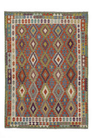 Kilim Afghan Old Style Rug 208X287 Authentic
 Oriental Handwoven Dark Red/Brown (Wool, )