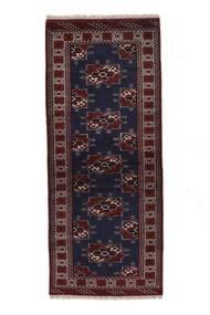  Turkaman Rug 80X193 Authentic Oriental Handknotted Runner Black (Wool, Persia/Iran)