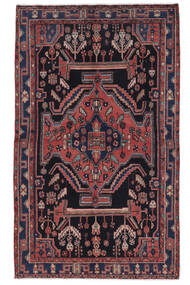 125X225 Nahavand Rug Rug Authentic Oriental Handknotted Black/Dark Red (Wool, Persia/Iran)