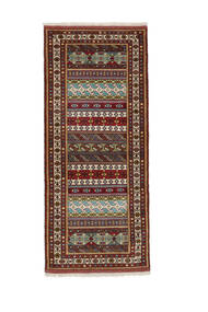  Turkaman Rug 84X193 Authentic
 Oriental Handknotted Runner
 White/Creme/Black (Wool, Persia/Iran)