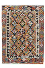  Kilim Afghan Old Style Rug 145X197 Authentic
 Oriental Handwoven Dark Brown/White/Creme (Wool, Afghanistan)