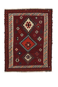  144X188 Kilim Vintage Rug Rug Black/Dark Red Persia/Iran 