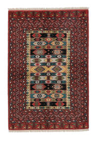  Turkaman Rug 138X203 Authentic Oriental Handknotted Black/White/Creme/Dark Brown (Wool, Persia/Iran)