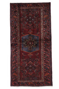 103X210 Hamadan Rug Oriental Black/Dark Red (Wool, Persia/Iran)
