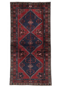 100X206 Hamadan Rug Rug Authentic
 Oriental Handknotted Black/Dark Red (Wool, Persia/Iran)