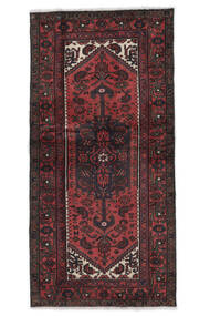  Persian Hamadan Rug Rug 95X195 Black/Dark Red (Wool, Persia/Iran)