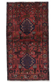 Hamadan Rug Rug 109X202 Black/Dark Red (Wool, Persia/Iran)
