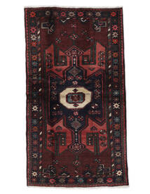 108X194 Hamadan Rug Oriental Black/Dark Red (Wool, Persia/Iran)