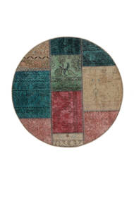  Patchwork - Persien/Iran Rug Ø 100 Authentic
 Modern Handknotted Round White/Creme/Dark Brown (Wool, Persia/Iran)