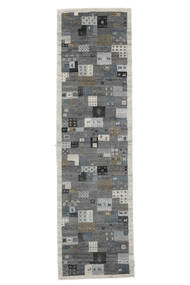  Gabbeh Indo Rug 80X300 Authentic
 Modern Handknotted Runner
 White/Creme/Black (Wool, India)