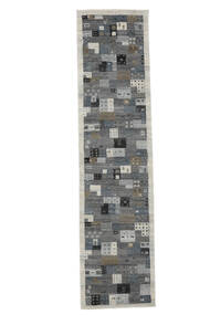  Gabbeh Indo Rug 80X350 Authentic
 Modern Handknotted Runner
 White/Creme/Black (Wool, India)