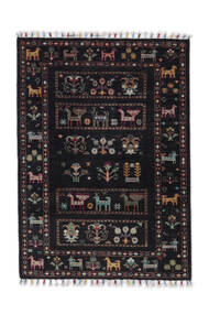  Shabargan Rug 81X115 Authentic
 Oriental Handknotted Black/White/Creme (Wool, Afghanistan)