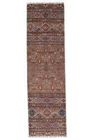  Shabargan Rug 82X286 Authentic
 Oriental Handknotted Runner
 White/Creme/Dark Brown (Wool, Afghanistan)