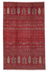  Shabargan Rug 198X320 Authentic
 Oriental Handknotted Dark Red/Black (Wool, Afghanistan)