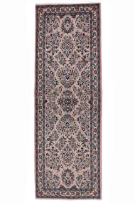  Sarouk Rug 80X239 Authentic Oriental Handknotted Hallway Runner White/Creme/Black (Wool, Persia/Iran)
