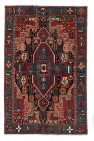 Nahavand Rug 142X219 Persian Wool Black/Dark Red Small 