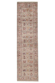 Shabargan Rug 80X297 Authentic
 Oriental Handknotted Runner
 White/Creme/Brown (Wool, Afghanistan)