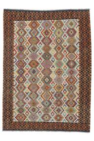 209X285 Kilim Afghan Old Style Rug Oriental Dark Red/Brown (Wool, Afghanistan)