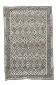  Kilim Afghan Old Style Rug 198X290 Authentic
 Oriental Handwoven Dark Grey/White/Creme/Black (Wool, Afghanistan)