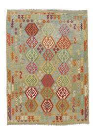  Kilim Afghan Old Style Rug 200X300 Authentic
 Oriental Handwoven Green/Brown (Wool, )