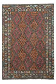  Kilim Afghan Old Style Rug 206X295 Authentic
 Oriental Handwoven Dark Brown/Black (Wool, Afghanistan)