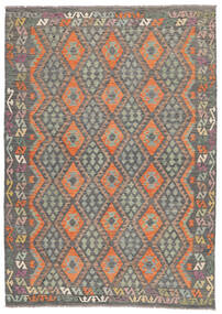  Kilim Afghan Old Style Rug 204X288 Authentic
 Oriental Handwoven Dark Brown/Black (Wool, Afghanistan)