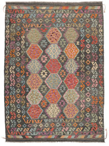  Kilim Afghan Old Style Rug 204X285 Authentic
 Oriental Handwoven Dark Brown/Black (Wool, Afghanistan)