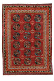  Afghan Rug 198X284 Authentic Oriental Handknotted Dark Red/White/Creme (Wool, Afghanistan)