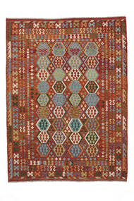  Kilim Afghan Old Style Rug 257X343 Authentic
 Oriental Handwoven Dark Brown/Dark Red Large (Wool, Afghanistan)