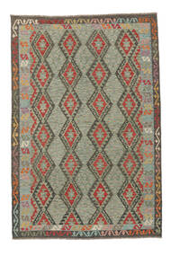  Kilim Afghan Old Style Rug 206X301 Authentic
 Oriental Handwoven Dark Green/White/Creme (Wool, Afghanistan)
