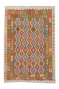  Kilim Afghan Old Style Rug 198X293 Authentic
 Oriental Handwoven Beige/Dark Red (Wool, )