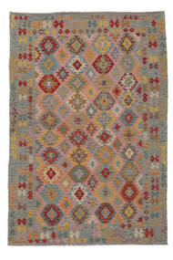 199X295 Kilim Afghan Old Style Rug Rug Oriental Brown/Dark Green (Wool, Afghanistan)