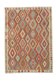  Kilim Afghan Old Style Rug 213X291 Authentic
 Oriental Handwoven White/Creme/Crimson Red (Wool, Afghanistan)