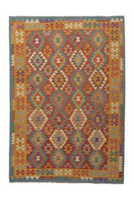  Kilim Afghan Old Style Rug 205X290 Authentic
 Oriental Handwoven Dark Brown/White/Creme/Brown (Wool, Afghanistan)